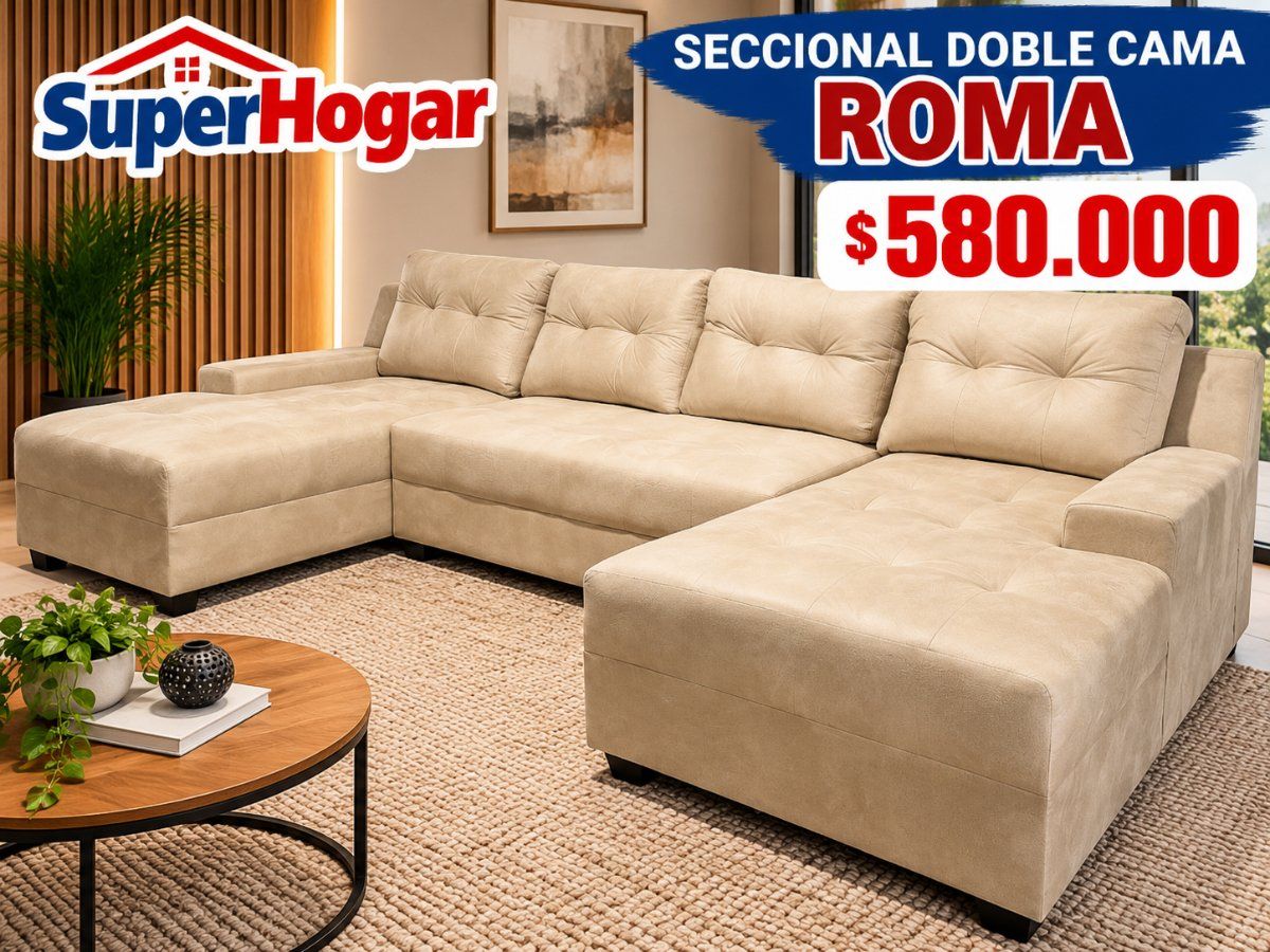 Sofá Seccional Roma Doble Cama Beige Envejecido outlet — precio outlet