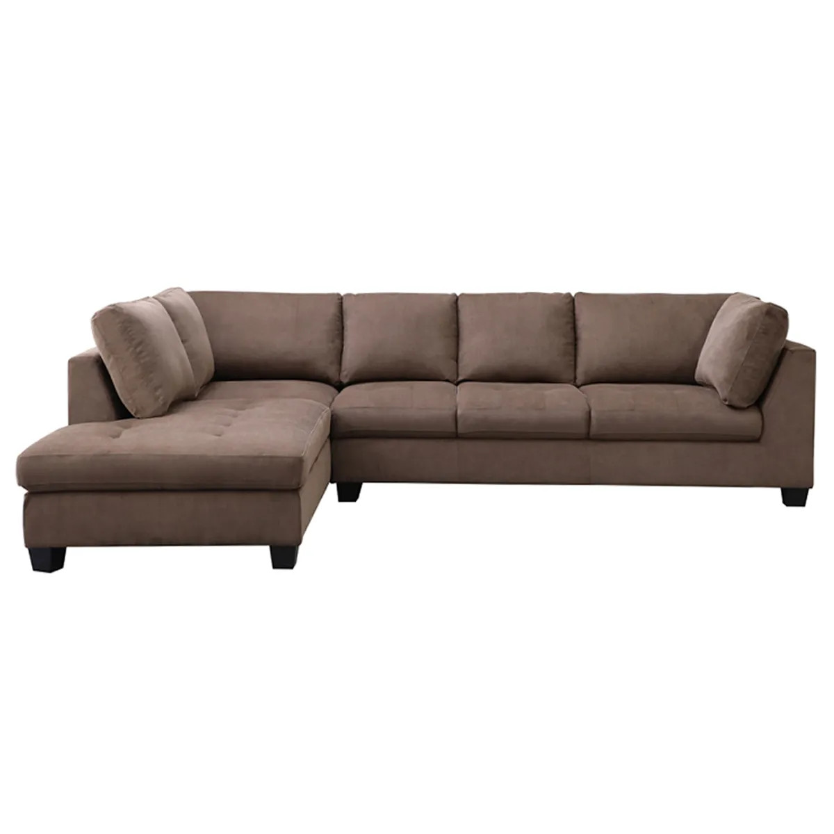 Sofá Seccional Pirlo Tela Café Chaise Izquierdo outlet