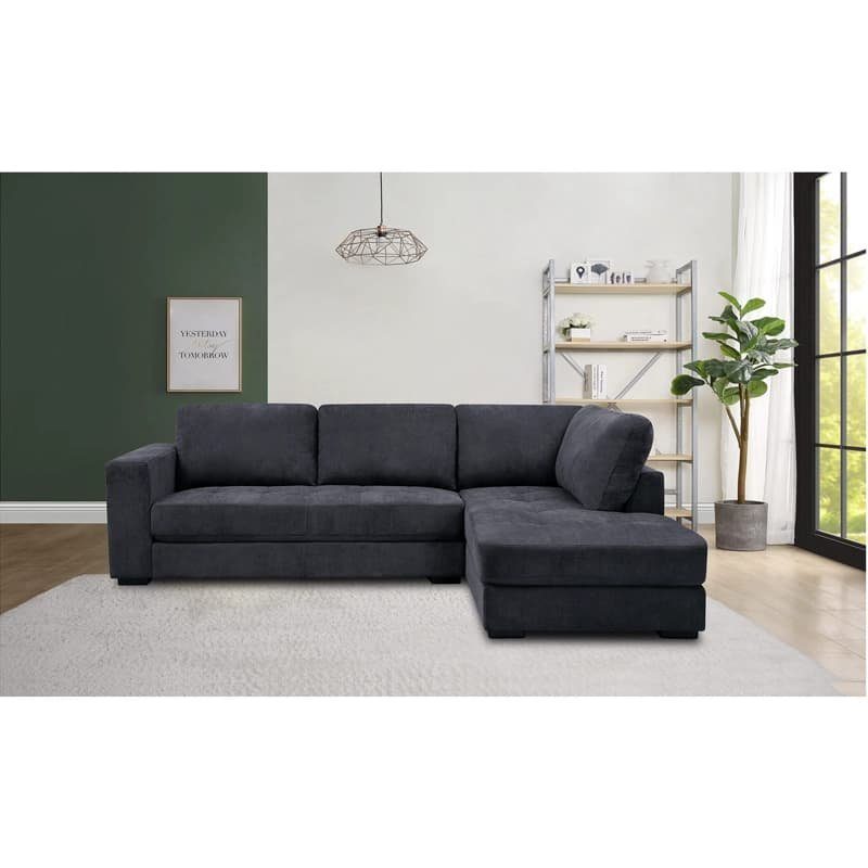 Seccional Mini Pirlo Tela Chaise Derecho Negro outlet