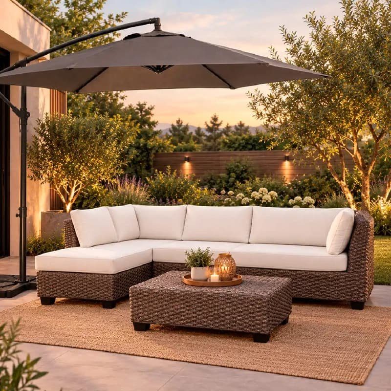 Sofá Seccional Izquierdo Katina Mesa Rattan outlet — precio outlet