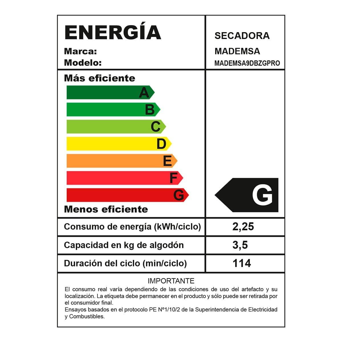 Secadora 9DBZG Pro 9 Kg outlet — foto 11