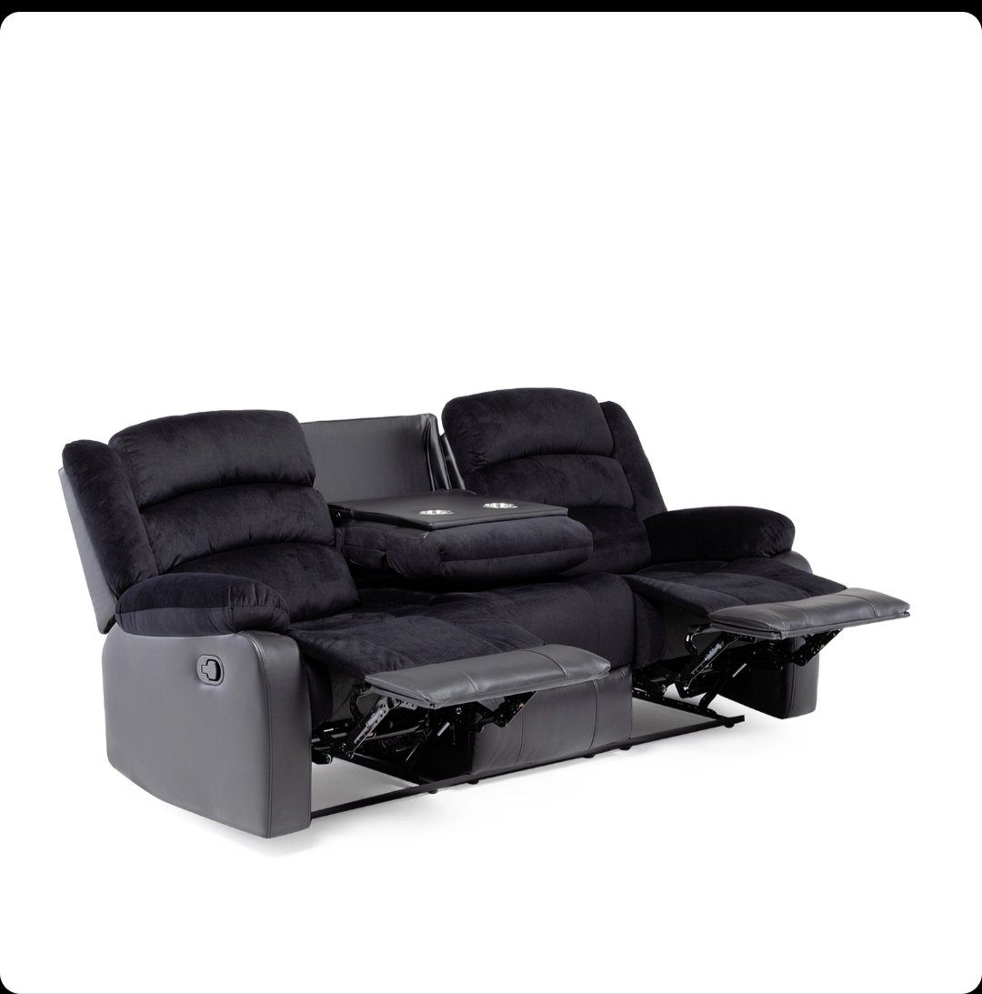 Berger Reclinable 3 Cuerpos Vemon Negro outlet — foto 2