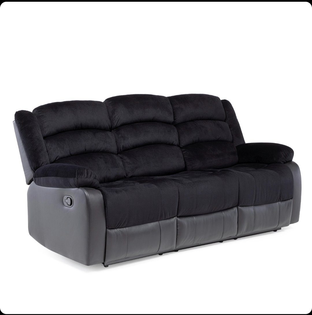 Berger Reclinable 3 Cuerpos Vemon Negro outlet — foto 3