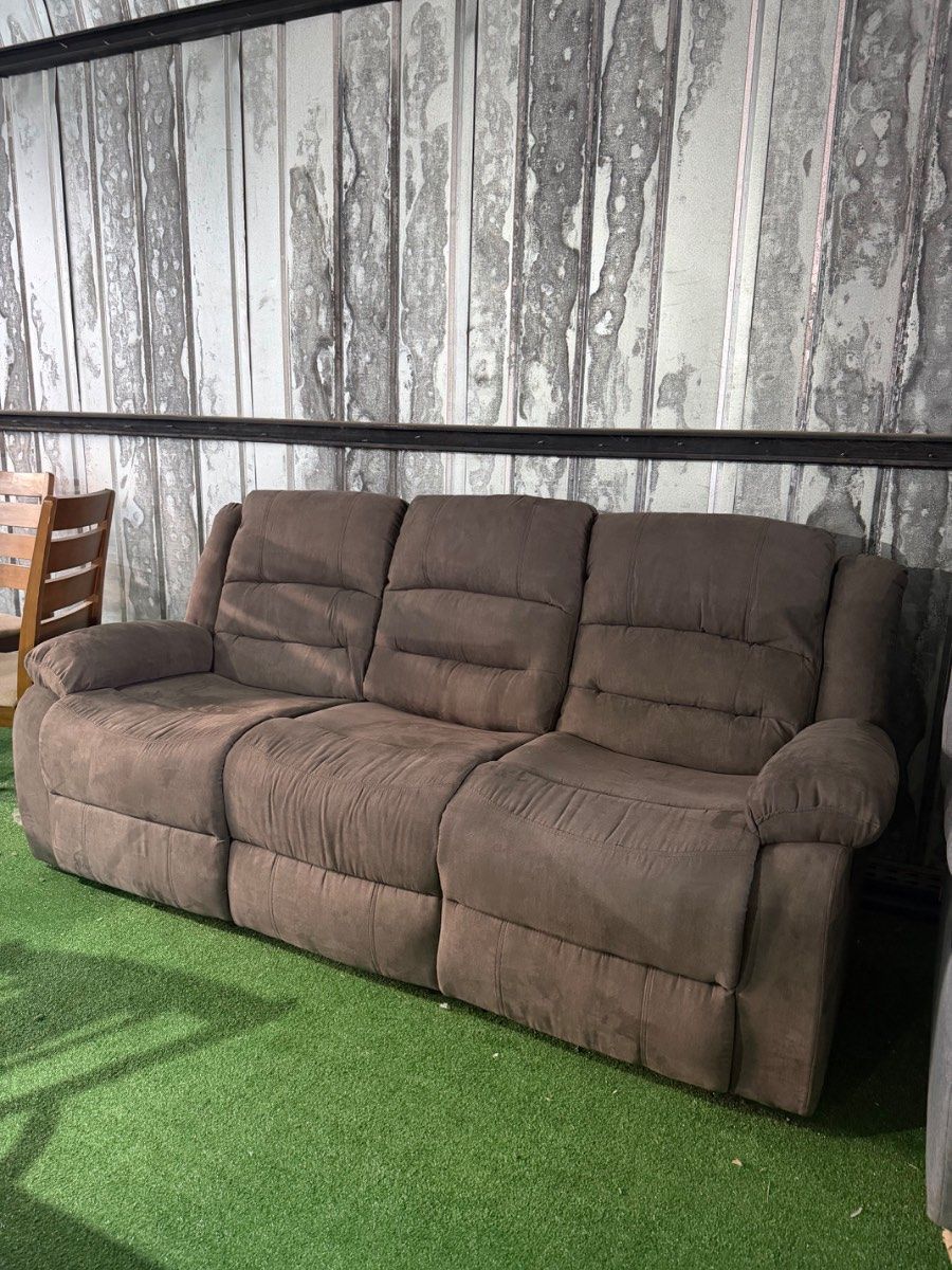 Sofá Berger Reclinable 3 Cuerpos Ddt Gris outlet — foto 2